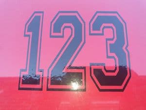 Race Number with Outline (border) - Custom size (INCH)