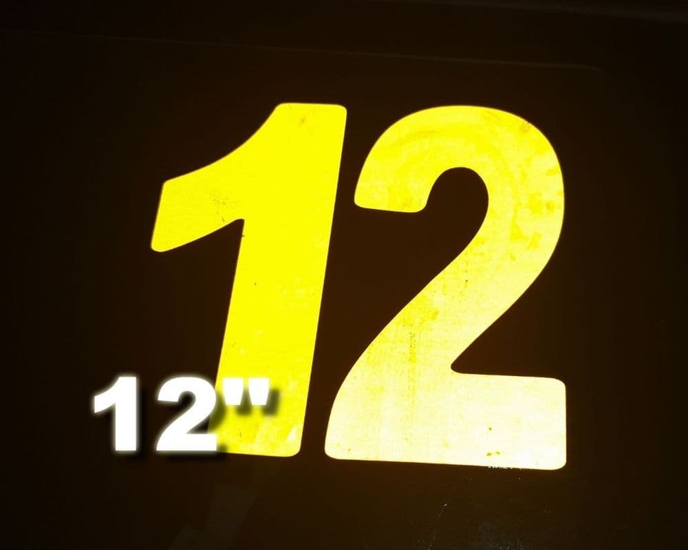12 Simple Racing Number Reflective 12