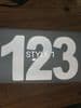 Reflective White Race Number (inch) Custom Size