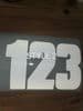 Reflective White Race Number (inch) Custom Size