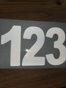 Reflective White Race Number (inch) Custom Size