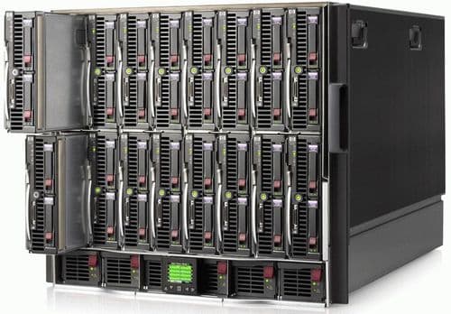 HP C7000 G2 BaldeSystem w/16 x BL460c G7 Server Blades 32 x SIX CORE L5640 **768GB RAM 16 x300 GB