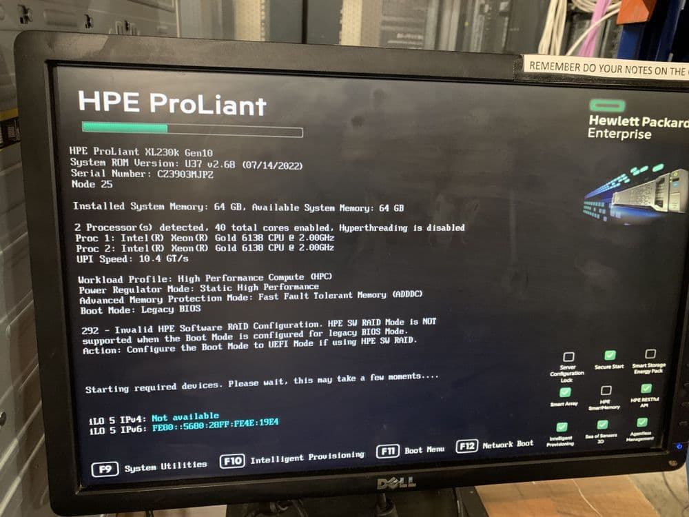 HPE Apollo k6000 high-density server system -10x XL230k Compute Nodes ...