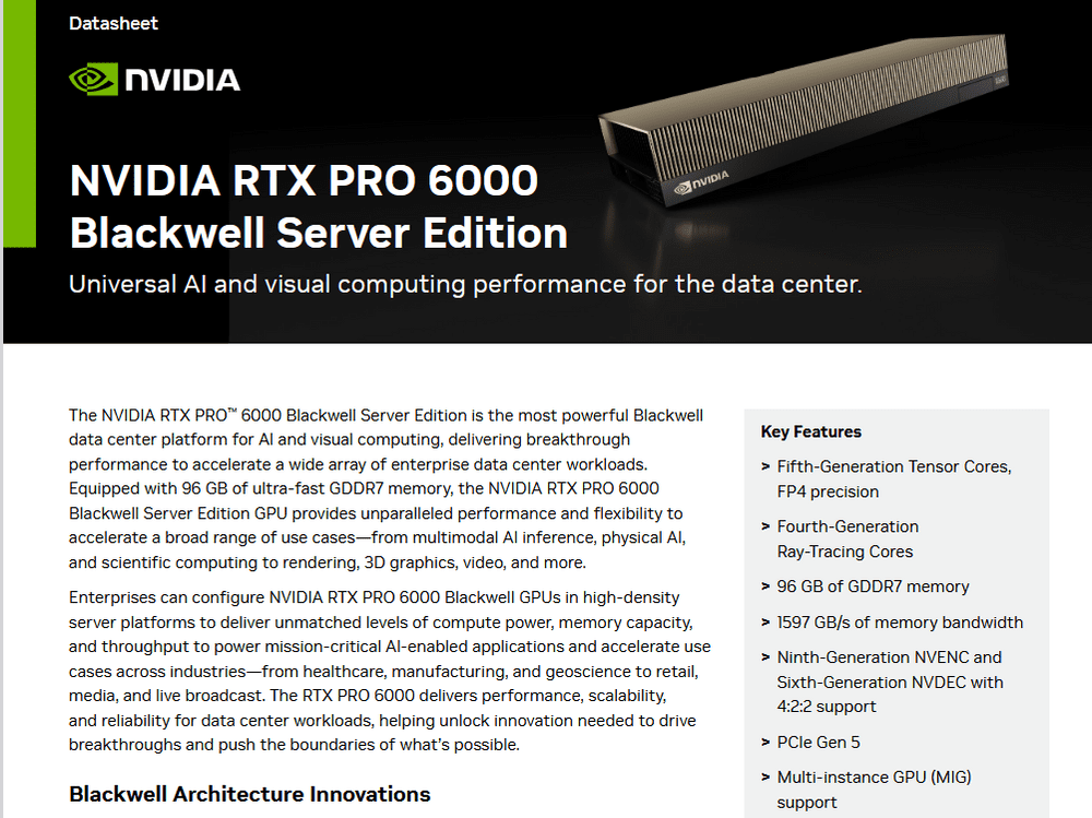 NVIDIA RTX PRO 6000 GPU Server Scientific Computing Agentic AI ...
