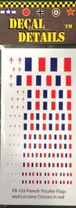 FR-103 French Flag / Insignia w/ red Lorraine Cross
