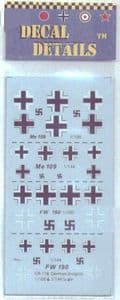 GR-118 German WW2 1/100 & 1/144 aircraft insignia for FW-190, Me-109