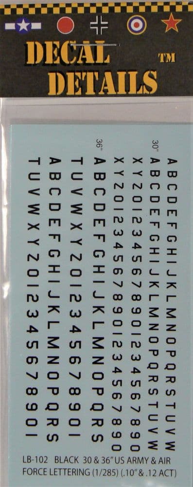 LB-102 USAF/USAAC lettering in black