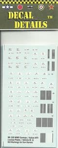 MI-109 German / Italian Armor Vehicle identification / registration plates