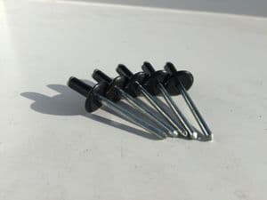 Black Large Head Standard Pop Rivets 4.8 x 12mm