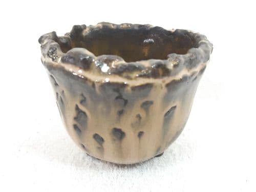 Accent Pot, Round, 8cm, Cream (Dark), Glazed