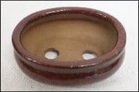 Bonsai Pot, Oval (CL), 12cm, Red, Glazed