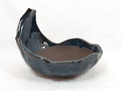 Bonsai Pot, Primitive Oval, 12cm, Green, Glazed