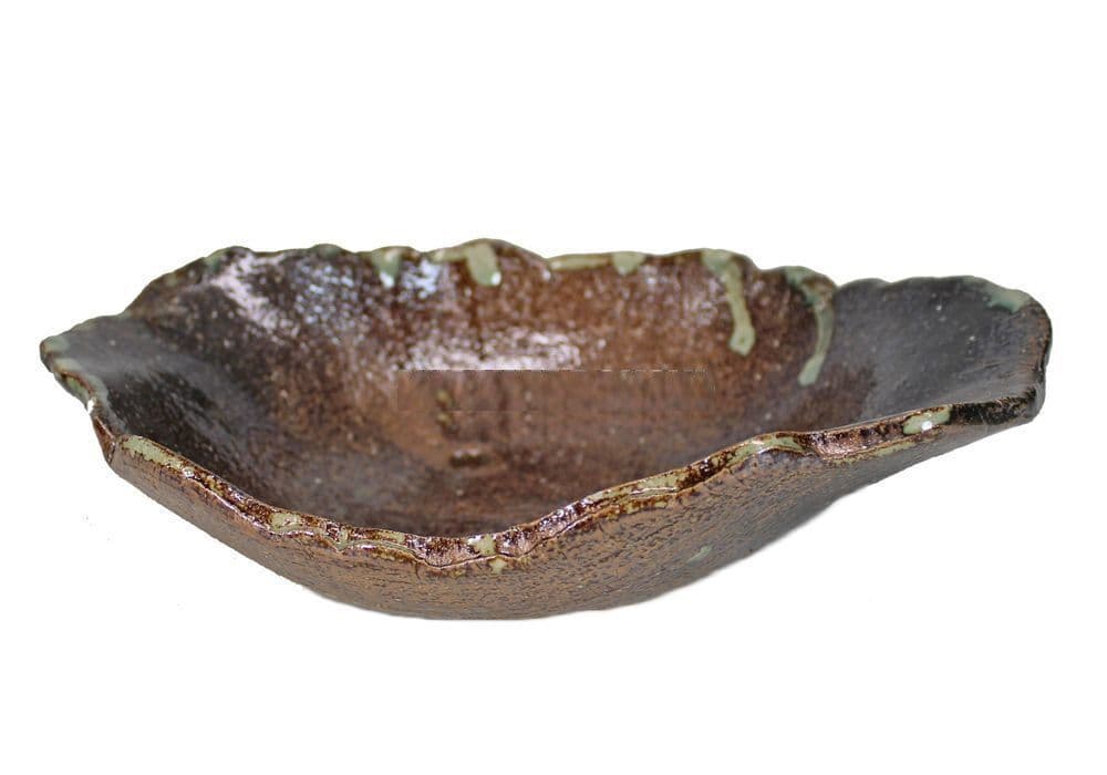 Bonsai Pot, Primitive Oval, 25cm, Brown, Glazed