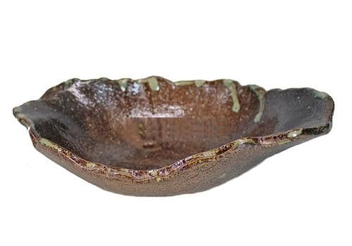 Bonsai Pot, Primitive Oval, 25cm, Brown, Glazed