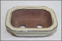 Bonsai Pot, Rectangle (CC), 13cm, Cream, Glazed
