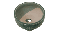 Bonsai Pot, Round, 11cm, Green (Pale), Glazed