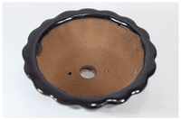 Bonsai Pot, Round, 12cm, Black, Glazed