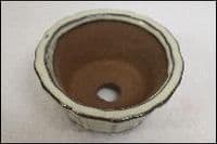 Bonsai Pot, Round (F), 9cm, Cream, Glazed