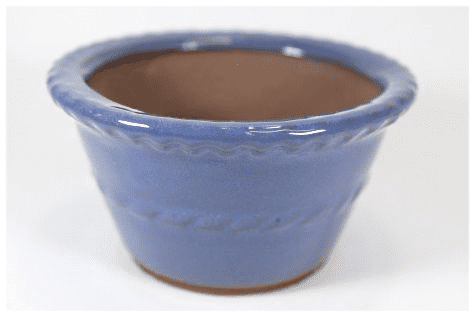 Bonsai Pot, Round (P), 11cm, Blue (Light), Glazed