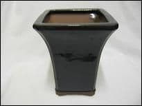 Bonsai Pot, Square (T), 16cm, Blue (Dark), Glazed