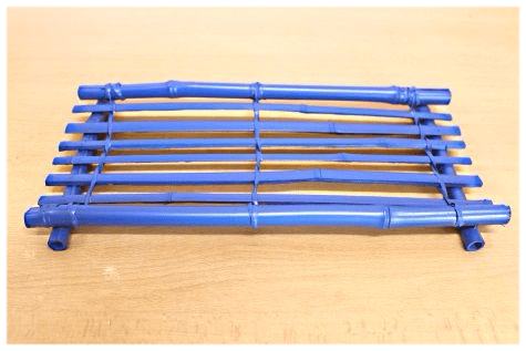 Coloured Mini Bamboo Table, Blue, 35cm