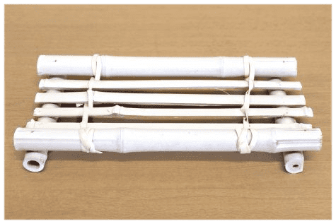 Coloured Mini Bamboo Table, White, 23cm