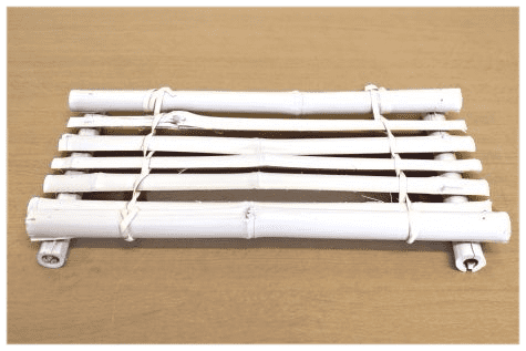 Coloured Mini Bamboo Table, White, 27cm