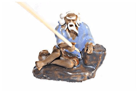 Figurine, Man Fishing, 5cm, Blue
