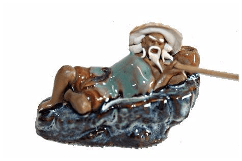 Figurine, Man Fishing, 5cm, Green