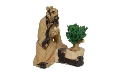 Figurine, Sitting Man with Bonsai