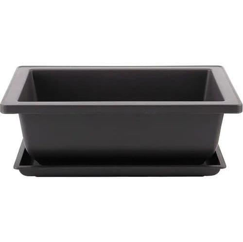 Training Pot, Rectangle, 17cm, Brown, Plastic, Saucer