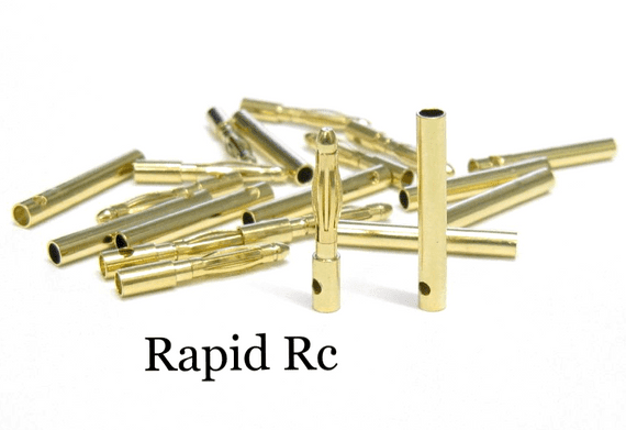 2mm Gold Connectors 10 pairs (20pc) Long