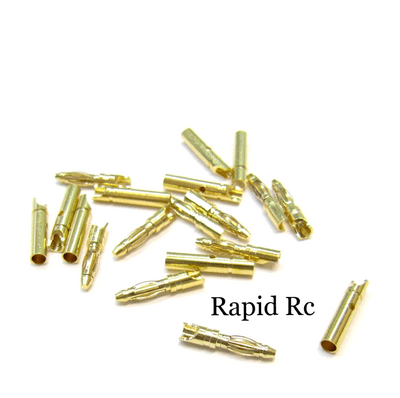2mm Gold Connectors short 10 pairs (20pc)
