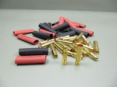 4mm bullet connectors with heat shrink (10 pairs set )