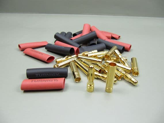 4mm bullet connectors with heat shrink (10 pairs set )