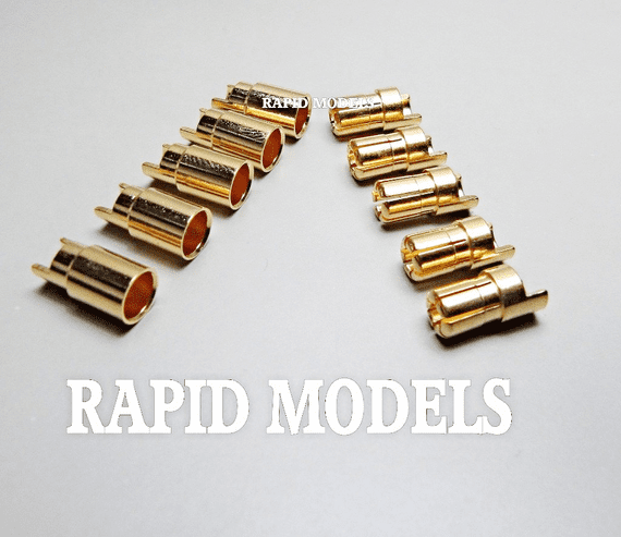 6mm Sprung Gold Connectors ( 5 pair / 10 pc )