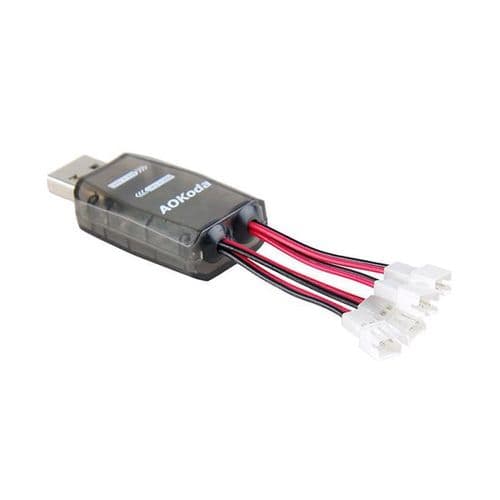 AOK CX405-mCPX 1S 3.7V Lipo/ Li-Hv 1-to-4 USB Charger