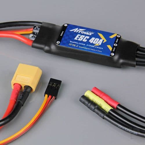 Arrow hobbies 40A ESC (200mm Input Cable) (for P-47, P51,T-28, F8F, F4U)