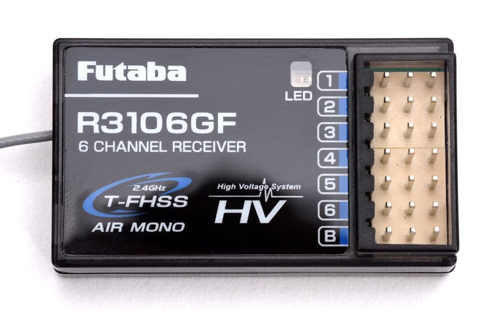 Futaba R3106GF 6-Channel Receiver - T-FHSS Air Mono HV P-R3106GF