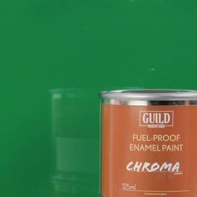 Guild Materials Chroma Green Gloss Enamel Fuel-Proof Paint  (125ml Tin) GLDCHR6217