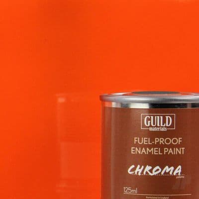 Guild Materials Chroma Orange Gloss Enamel Fuel-Proof Paint  (125ml Tin) GLDCHR6206