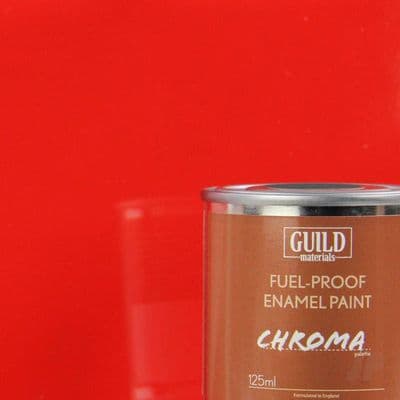 Guild Materials Chroma Red Gloss Enamel Fuel-Proof Paint (125ml Tin) GLDCHR6201