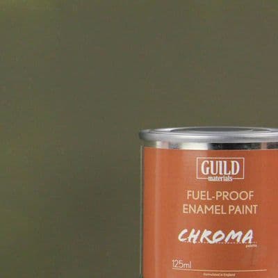 Guild Materials Matt Oliver Drab Enamel Fuel-Proof Paint  (125ml Tin) GLDCHR6315