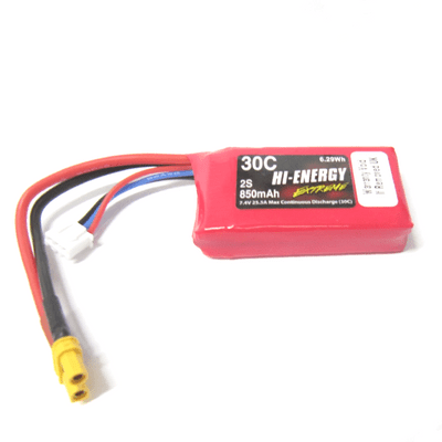 Hi-Energy 2S 850mAh 30C with XT30	O-HE2S085030C-XT30