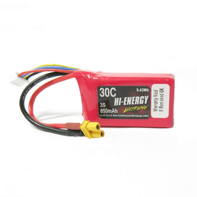 Hi-Energy 3S 850mAh 30C with XT30	O-HE3S085030C-XT30