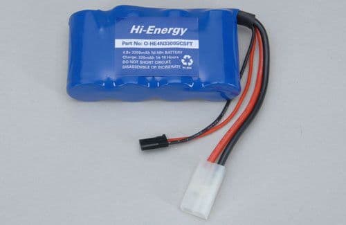 Hi-Energy 4.8v 3300mAh Ni-MH Rx Pk O-HE4N3300SCSFT