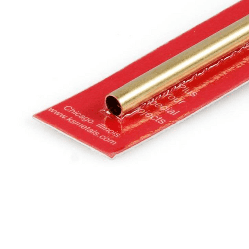 K&S 1/4x12in Round Brass Tube .014in Wall KNS8131