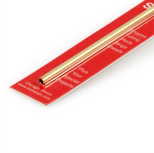 K&S 5/32x12in Round Brass Tube .014in Wall KNS8128