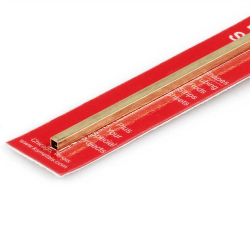 K&S 5/32x12in Square Brass Tube .014 Wall KNS8152