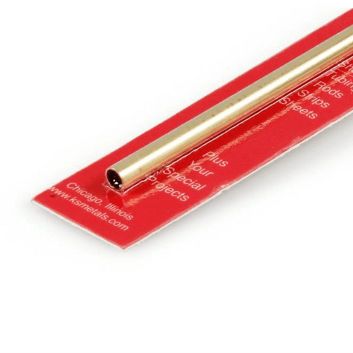 K&S 7/32x12in Round Brass Tube .014in Wall KNS8130